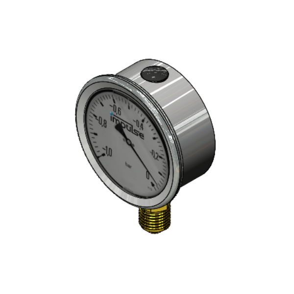 Pressure Gauge Impulse -1 to 0 bar SS 1/4" BSP