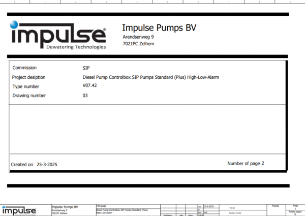 V07.42_03 Diesel Pump Controlbox SIP Pumps Standard (Plus) High-Low-Alarm - Wiring Diagram