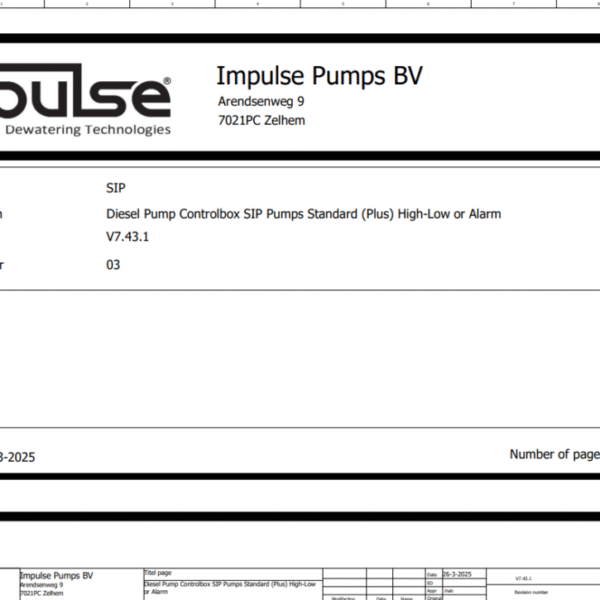V7.43.1_03 Diesel Pump Controlbox SIP Pumps Standard (Plus) High-Low or Alarm - Wiring Diagram