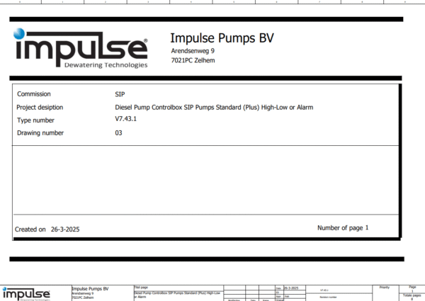 V7.43.1_03 Diesel Pump Controlbox SIP Pumps Standard (Plus) High-Low or Alarm - Wiring Diagram